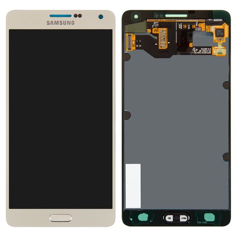 Дисплей для Samsung A700 Galaxy A7; Samsung, золотистий, без рамки, Original, сервісне опаковання, #GH97 16922F