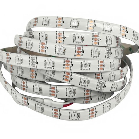 Світлодіодна стрічка RGB SMD5050, WS2812B біла, з управлінням, IP65, 5 В, 30 діодів м, 5 м