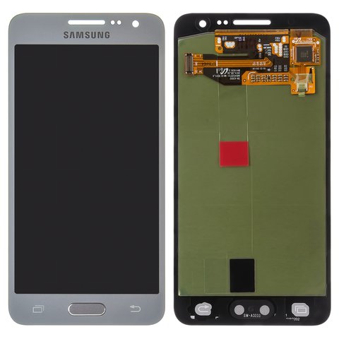 Дисплей для Samsung A300 Galaxy A3; Samsung, сріблястий, Original, сервісне опаковання, #GH97 16747C