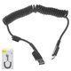 USB кабель Baseus Fish Eye Spring, USB тип-C, USB тип-A, 100 см, 2 A, чорний, пружина , в нейлоновому обплетенні, #CATSR-01