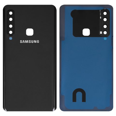 Задня панель корпуса для Samsung A920F DS Galaxy A9 2018 , чорна, із склом камери