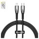 USB кабель Baseus Glimmer, USB тип-C, Lightning, 100 см, 20 Вт, черный, #CADH000001