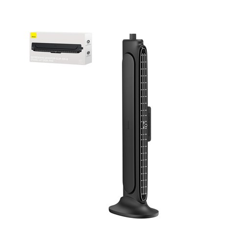 Вентилятор Baseus Refreshing Monitor Clip On & Stand Up Desk Fan, чорний, з кабелем, настільний, з кріпленням, для монітору, #ACQS000001