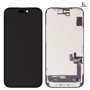 Дисплей для iPhone 15, черный, с рамкой, High Copy, без микросхемы, AMOLED , DD OLED soft