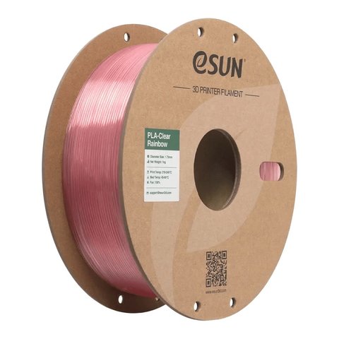 Філамент для 3D принтера eSUN PLA Clear Rainbow Pink Crystal, 1 кг
