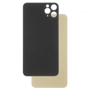 Panel trasero de carcasa puede usarse con iPhone 11 Pro Max, dorada, es necesario desmontar la cámara, small hole, matte gold