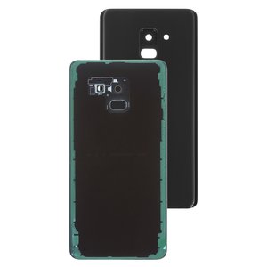 Panel trasero de carcasa puede usarse con Samsung A730F Galaxy A8+ 2018 , negra, con vidrio de cámara