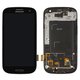 LCD compatible with Samsung I9300 Galaxy S3, (black, with frame, original (change glass) )