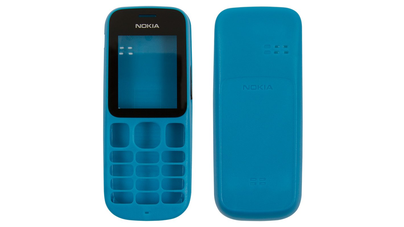 Корпус для Nokia 101, High Copy, синий, передняя и задняя панель