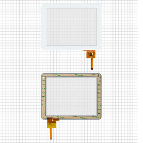 Cristal táctil puede usarse con China Tablet PC 8"; Enot V134; Globex GU801; Ployer Momo 8 Star 8gb, blanco, 196 mm, 12 pin, 151 mm, capacitivo, 8", #CZY6057B FPC