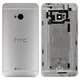 Housing Back Cover compatible with HTC One M7 801n, (silver)