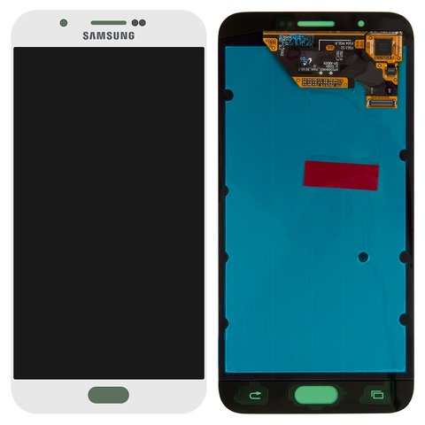 LCD compatible with Samsung A800 Dual Galaxy A8, white, without frame, original change glass 