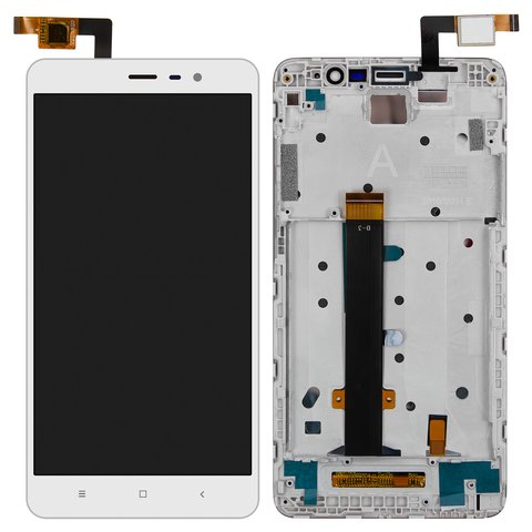 LCD compatible with Xiaomi Redmi Note 3, white, without navigation keyboard backlight 