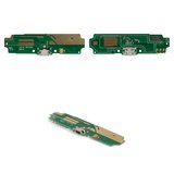 Flat Cable compatible with Xiaomi Redmi 4A, (microphone, charge connector, with components, High Copy, charging board, 2016117)