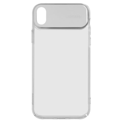 Case Baseus compatible with iPhone XR, white, with PU Leather insert, transparent, PU leather, plastic  #WIAPIPH61 SS02