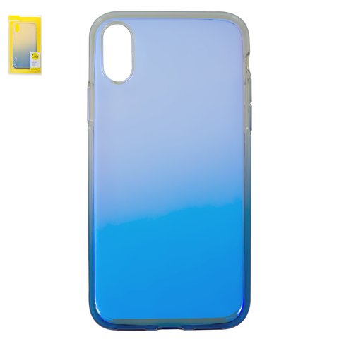 Case Baseus compatible with iPhone X, iPhone XS, dark blue, colourless, with iridescent color, transparent, silicone  #WIAPIPH58 XG03