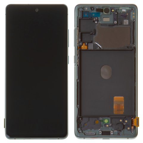 LCD compatible with Samsung G780 Galaxy S20 FE, mint, with frame, Original, service pack, original glass  #GH82 24220D GH82 24219D