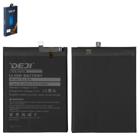 Battery Deji SCUD WT N6 compatible with Samsung A107 Galaxy A10s, A107F DS Galaxy A10s, A207 Galaxy A20s, A207F DS Galaxy A20s, A215 Galaxy A21, Li ion, 3.82 V, 4000 mAh 