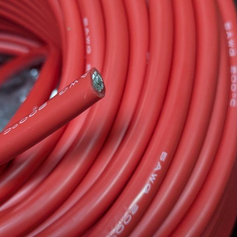 Wire In Silicone Insulation 5AWG, 20.1 mm², 1 m, red, UL3135 