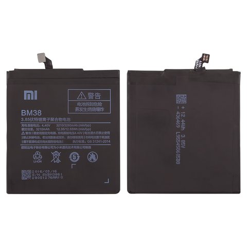 Battery BM38 compatible with Xiaomi Mi 4s, Li Polymer, 3.85 V, 3210 mAh 