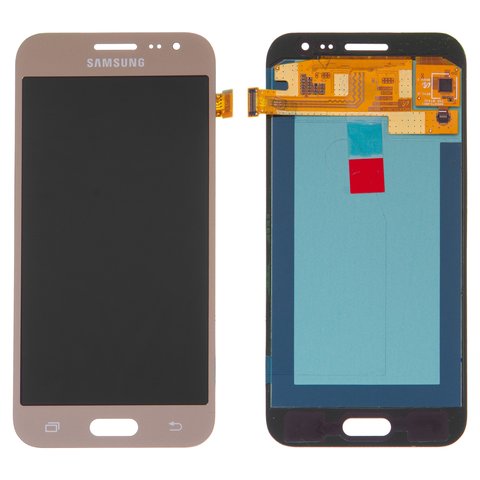 LCD compatible with Samsung J200 Galaxy J2, golden, without frame, original change glass 