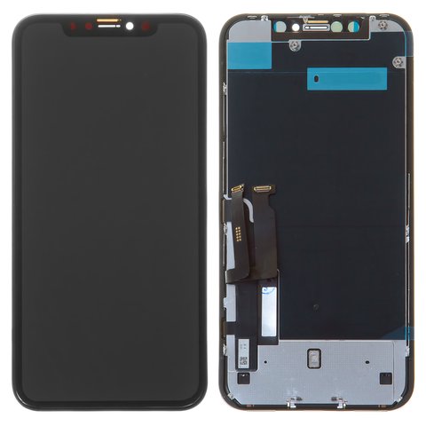 LCD compatible with iPhone XR, black, with frame, PRC, NEW 