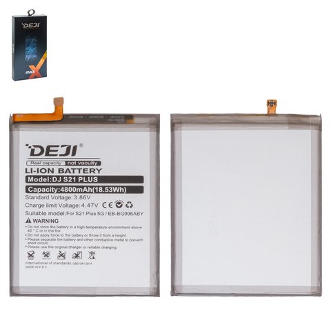Battery Deji EB BG996ABY compatible with Samsung G996 Galaxy S21 Plus 5G, Li ion, 3.88 V, 4800 mAh