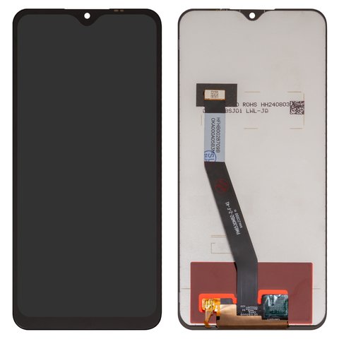 LCD compatible with Xiaomi Poco M2, Redmi 9, black, with wide edge, without frame, Copy, M2004J19G, M2004J19C 