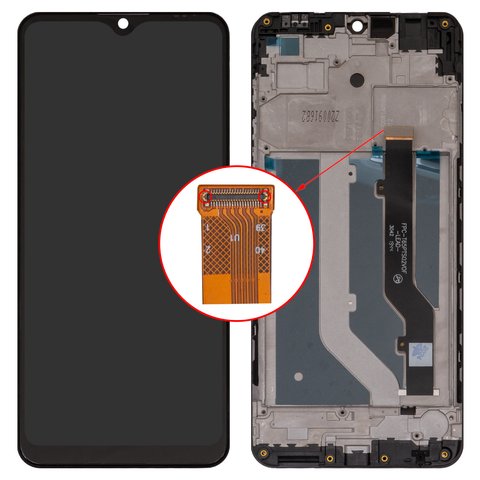 Дисплей для ZTE Blade 20 Smart, черный, с рамкой, High Copy, V2050