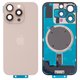 Housing Back Cover compatible with iPhone 16 Pro, (white and gold, with camera lens, Original (PRC), desert titanium)