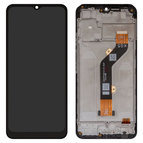 LCD compatible with Tecno Pop 5 LTE, black, with frame, original change glass , BD4, BD4i, BD4a