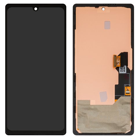 Дисплей для Google Pixel 6a, черный, с рамкой, High Copy, с широким ободком, OLED  GX7AS, GB62Z, G1AZG