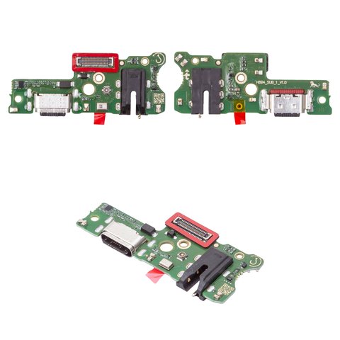 Flat Cable compatible with Tecno Pova 5 LH7n ; Infinix Note 30 X6833, X6716 , charge connector, with components, High Copy, charging board 