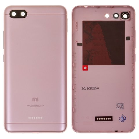 Panel trasero de carcasa puede usarse con Xiaomi Redmi 6A, rosada, de 1 tarjeta SIM