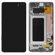 Pantalla LCD puede usarse con Samsung G975 Galaxy S10 Plus, blanco, con marco, Original, empaque industrial, ceramic white, #GH82-18849J/GH82-18834J