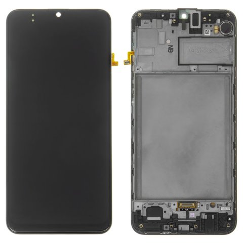 Pantalla LCD puede usarse con Samsung M307 Galaxy M30s, negro, con marco, Original, empaque industrial, original glass, #GH82 21266A GH82 21265A