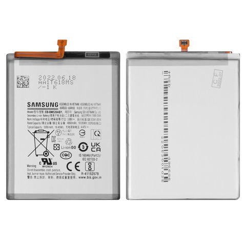 Batería EB BM526ABY puede usarse con Samsung A235 Galaxy A23, A736 Galaxy A73 5G, M236B Galaxy M23, M336B Galaxy M33, M526 Galaxy M52, M536 Galaxy M53, Li ion, 3.86 V, 5000 mAh, Original PRC 