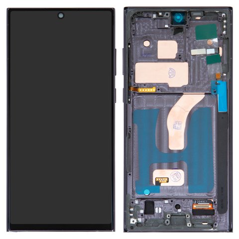 Pantalla LCD puede usarse con Samsung S908B Galaxy S22 Ultra 5G, negro, con marco, Copy, TFT 