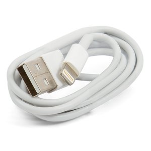 USB кабель, USB тип A, Lightning, 100 см, білий, High Copy