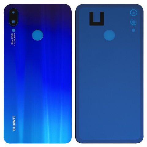 Задня панель корпуса для Huawei Nova 3i, P Smart Plus, фіолетова, із склом камери, iris purple