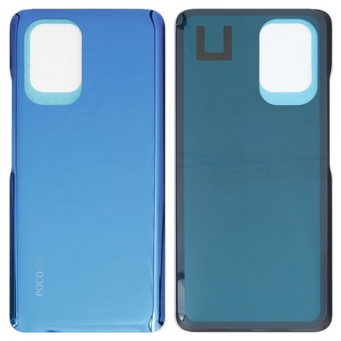 Задняя панель корпуса для Xiaomi Poco F3, синяя, Лого Poco, arctic deep ocean blue