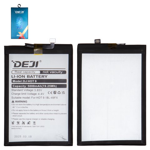 Аккумулятор Deji BL 49FX для Infinix Hot 8, Smart 6 X6511 , Li ion, 3,85 B, 5000 мАч