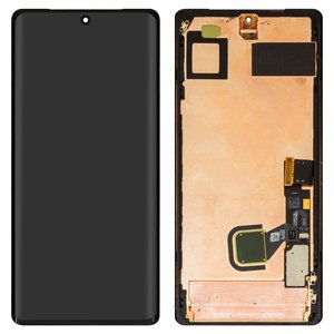 Дисплей для Google Pixel 7 Pro, чорний, з рамкою, Оригінал переклеєне скло 