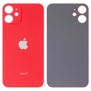 Задняя панель корпуса для iPhone 12 mini, красная, не нужно снимать стекло камеры, Original PRC , big hole