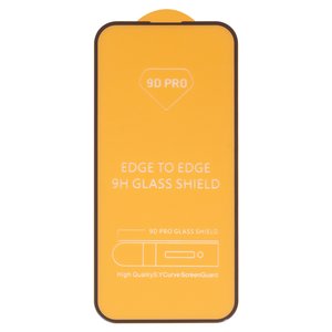 Защитное стекло для Apple iPhone 15, совместимо с чехлом, Full Glue, без упаковки , черный