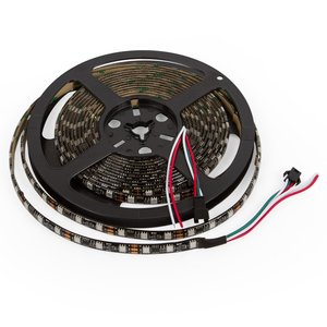 Светодиодная лента RGB SMD5050, WS2811 (черная, c управлением, IP65, 12 В, 60 диодов/м, 5 м) Светодиодная лента RGB SMD5050, WS2811 (черная, c управлением, IP65, 12 В, 60 диодов/м, 5 м)